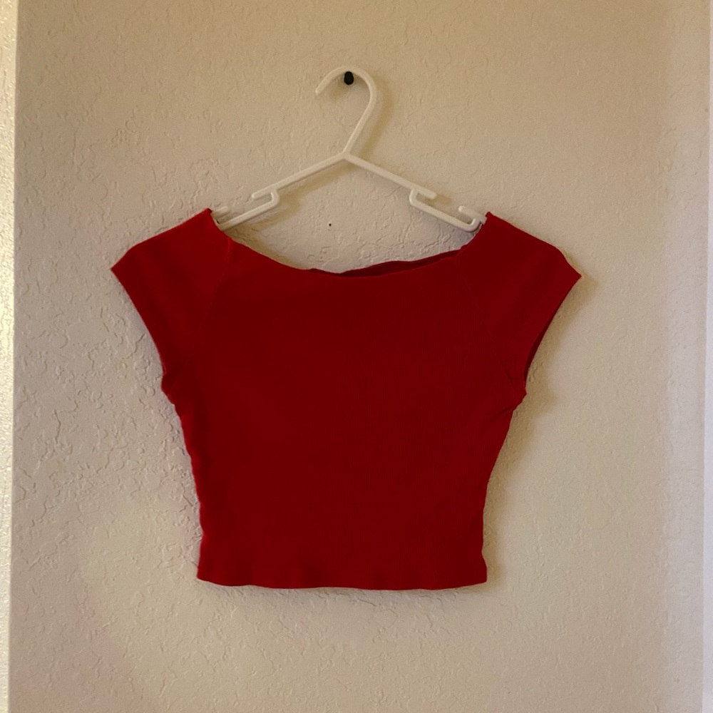 Brandy Melville Red Parisian Crop Top